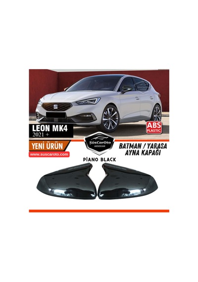 Seat Leon Mk4 2021 Ve Sonrası Uyumlu Batman Yarasa Ayna Kapağı Piano Black Abs Plastik Sağ Sol Takım 00 Şüscaroto Aksesuar