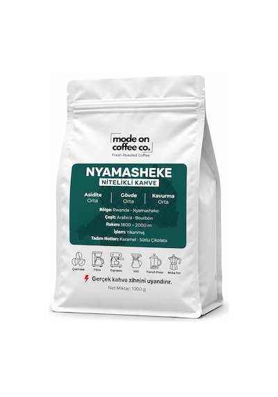 Nyamasheke Rwanda Nitelikli Filtre Kahve 1000 Gr Bourbon Yıkanmış V60