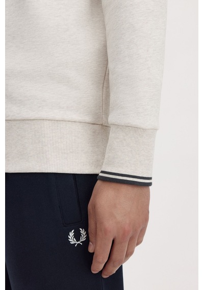 Fred Perry M3574 Half Zip Erkek Sweatshirt Beyaz
