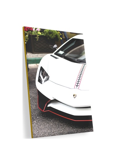 Cakasepetim Beyaz Lamborghini Ön Detay Ahşap Mdf Tablo