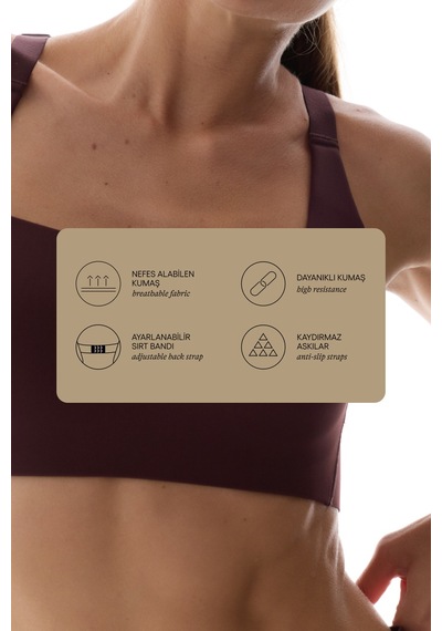 Penti Bordo Stretch360 Orta Destek Çapraz Sırt Detaylı Kaydırmaz Askılı Cross Back Spor Sütyeni Koyu Bordo Penti Bordo Stretch360 Orta Destek Çapraz Sırt Detaylı Kaydırmaz Askılı Cross Back Spor Sütyeni Koyu Bordo