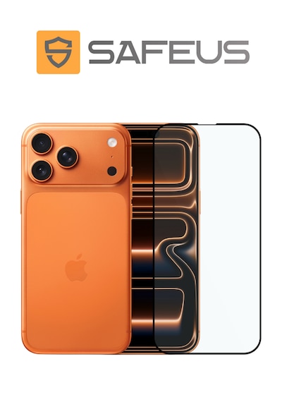 Safeus Tam Kaplayan Parmak İzi Bırakmayan Safir Ekran Koruyucu Cam, Apple Uyumlu iPhone 17 Pro İle