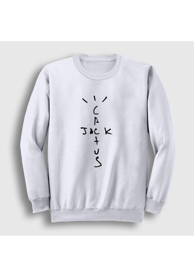 Presmono Unisex Cactus Jack Travis Scott Sweatshirt Beyaz