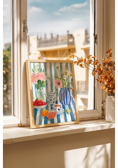 Fransız Mutfağı Esintisi Ahşap Çerçeveli Poster Tablo 88