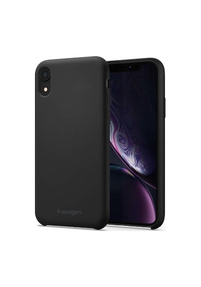 Spigen İphone Xr İle Uyumlu Kılıf Silicone Fit Black Siyah