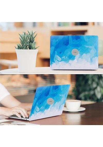 Macbook Air 13 İnç Kılıf A2337 M1 A2179 A1932 Uyumlu Hard Case Sert Kapak Suluboya Desenli Uv Baskılı Koruyucu Kılıf İnce Hafif Laptop Kılıfı Açık Mavi Belirtilmemiş