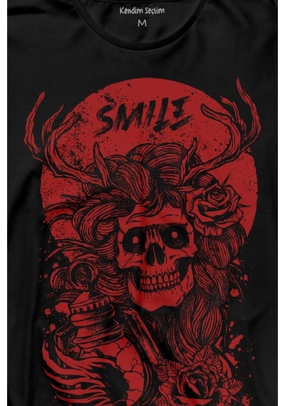 Smile Skull Urban Street Culture Kuru Kafa 2k Uzun Kollu Tişört Baskılı T-shirt 001