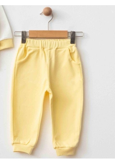 Zekids Kız Bebek Elma Baskılı Organik 2 Li Takım-15471 Sari