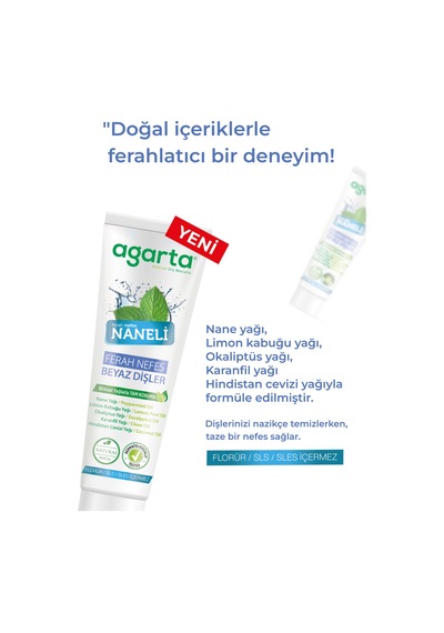 Doğal Yoğun Naneli Florürsüz Ferah Nefes Diş Macunu 100 Ml