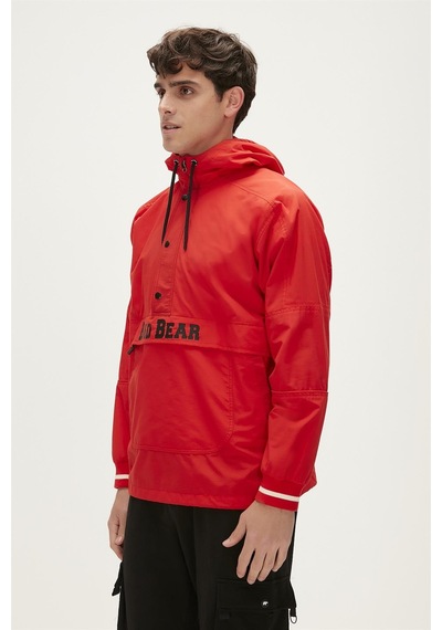 Bad Bear Hurricane Windbreaker Crimson Red Kırmızı Kanguru Cep Erkek Rüzgarlık-kırmızı Kırmızı