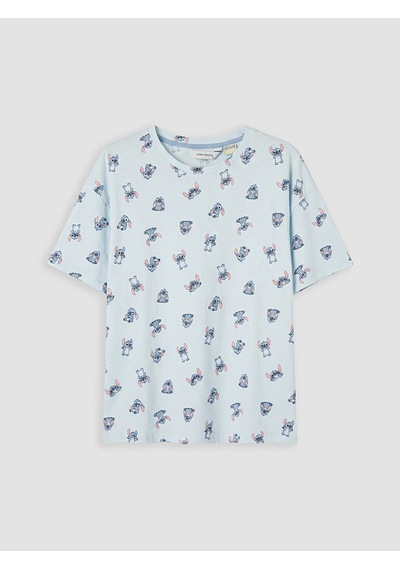 Lcw Young Mavi Stitch Baskılı Kadın Şortlu Pijama Takımı Lcw Young Mavi Stitch Baskılı Kadın Şortlu Pijama Takımı