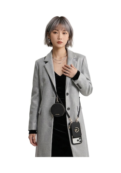 Kombinlenebilir Tasarım Çok Amaçlı Crossbody Telefon Omuz Askısı - By Bera Lina Siyah
