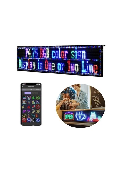 Pm-23829 23,2x102cm Kayan Yazı Led Tabela Adaptor Sec-Kumanda-Metraj Seç Yok-Kumanda-Yok