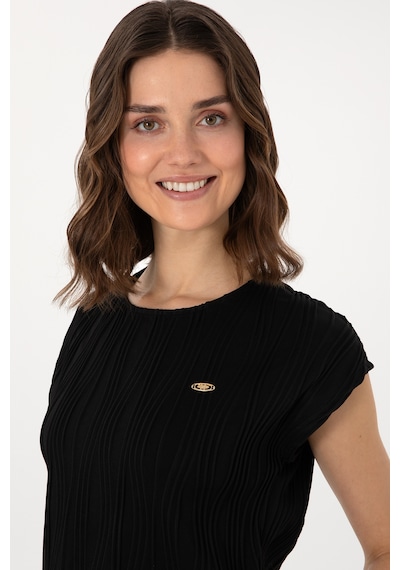U.S. Polo Assn. Kadın Siyah Crop Bisiklet Yaka Tişört 50299812-VR046