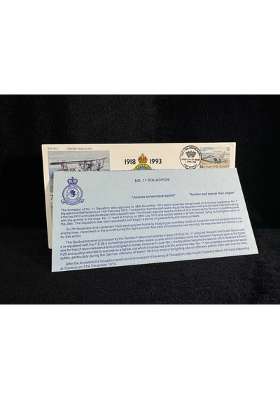 Falkland İslands İngiltere Kraliyet Hava Kuvvetleri 75. Yıldönümü İlk Gün Zarfı 19993 75th Ann. Of The Royal Air Force Fdc Islak İmzalı Limited