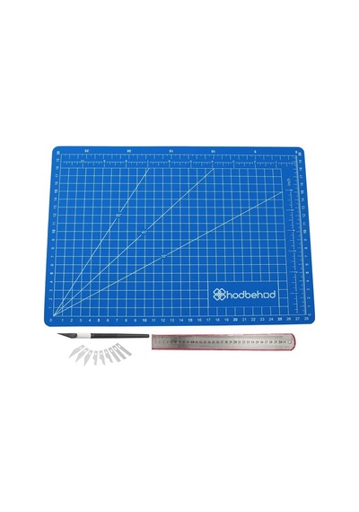 A3 Hobi Kesim Matı Seti Çift Taraflı Cutting Mat Set 45 X 30 Cm Mavi