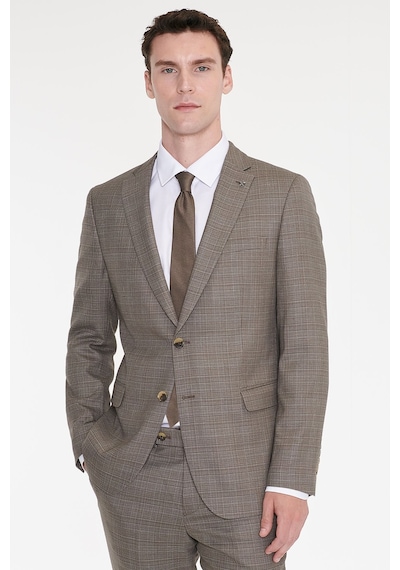 Ac&Co / Altınyıldız Classics Erkek Bej Yünlü Slim Fit Dar Kesim Mono Yaka Kapak Cepli Desenli Esnek Takım Elbise Ac&Co / Altınyıldız Classics Erkek Bej Yünlü Slim Fit Dar Kesim Mono Yaka Kapak Cepli Desenli Esnek Takım Elbise