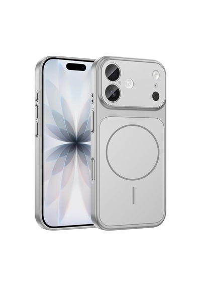 Apple İle Uyumlu İphone 16 Kılıf M-safe Şarj Özellikli Kamera Korumalı Formen Kapak Gümüş