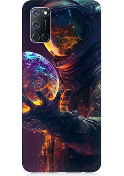 Oppo A72 Uyumlu Astranot Ve Gezegen Desenli Silikon Kılıf
