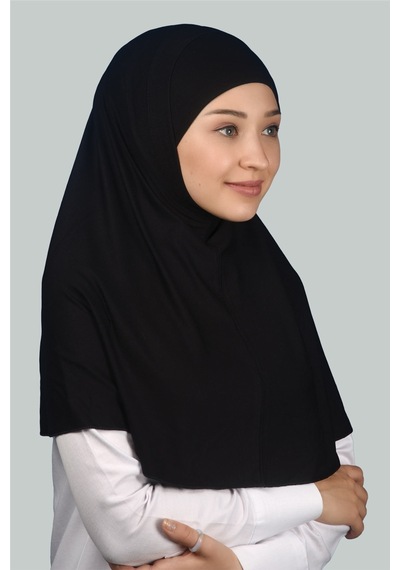 Altobeh İkili Set Pratik Eşarp Hazır Türban ve Hijab Tesettür Bonesi (XL) - Siyah