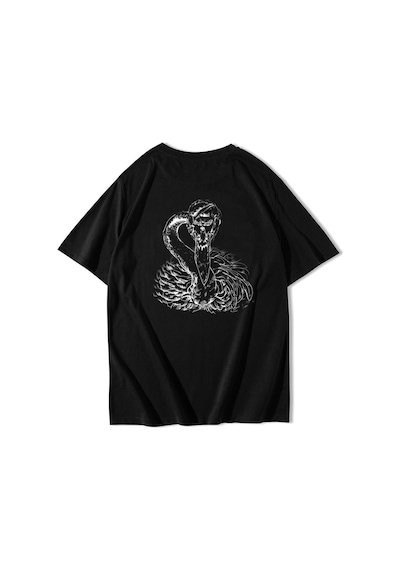 Brz Collection Oversize Cobra And Flamingo T-shirt-siyah Siyah