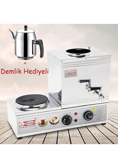 Mizan Tek Demlikli 10 Lt. Çay Kazanı - Demlik Hediyeli !!