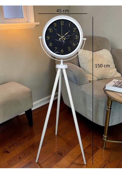 River World Ayaklı Saat Tripod Deseni Premium Mermer Çok Renkli