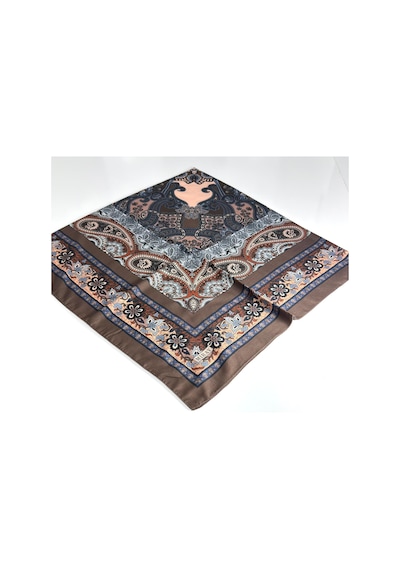 Miray Nevada Büyük Boy Organik Pamuk Eşarp - 120 X 120 - 06452 Kahve-mavi