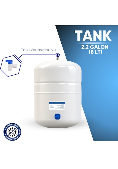8 Litre Metal Tank 2.2 Galon Su Arıtma Tankı