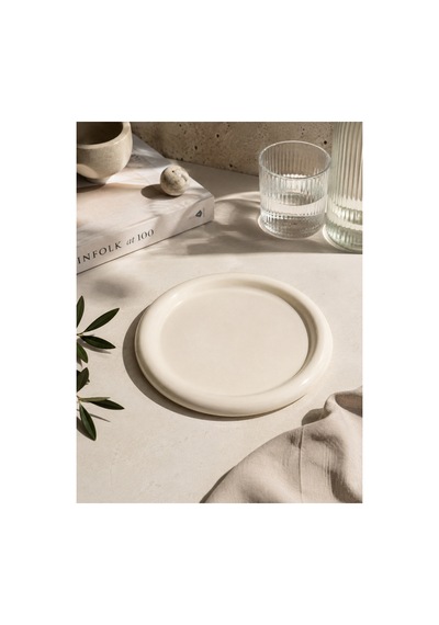 Seramik Krem Donut Kahvaltı Pasta Yemek Ve Tatlı Servis Sunum Tabak 25 Cm Krem - 913558445 Krem