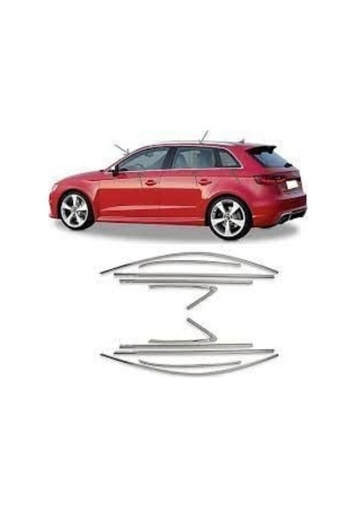 Audi A3 Uyumlu Hatchback Cam Çerçevesi 2013-2020 Paslanmaz Çelik Parça