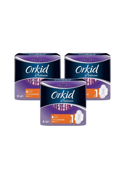 Orkid Platinum Hijyenik Ped Ultra Normal 8'li X 3 Adet