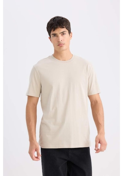 DeFacto %100 Pamuk New Regular Fit Bisiklet Yaka Basic Düz Kısa Kollu Tişört V7699AZ25SPBG170