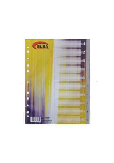 Bafix Seperatör 1-10 Rakamlı Plastik A4 Çok Renkli