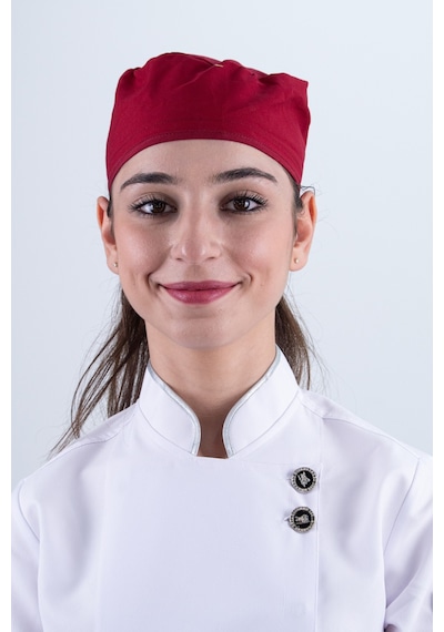 Chef Bone Kep Aşçı Şef Şapkası Kırmızı Çok Renkli