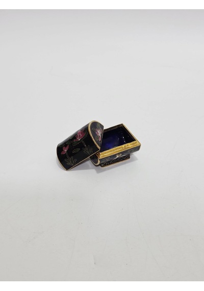 Antika Cloisonne Minyatür Kutu 4,3x3,6cm 099