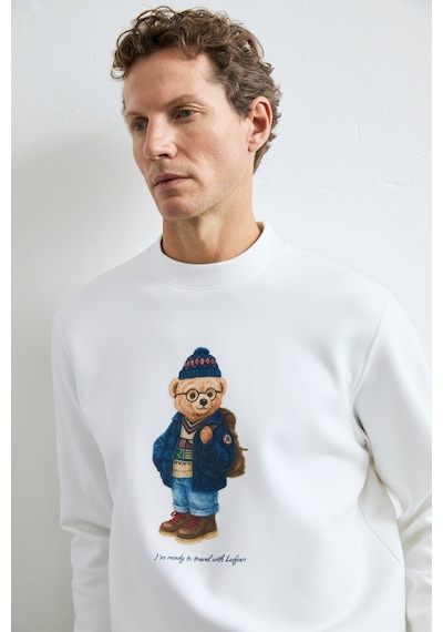 Lufian Mıles Erkek Sweatshirt Kırık Beyaz Kırık Beyaz 112030201100510