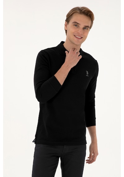U.S. Polo Assn. Erkek Regular Fit Polo Yaka Siyah Basic Sweatshirt 50307757-VR046 U.S. Polo Assn. Erkek Regular Fit Polo Yaka Siyah Basic Sweatshirt 50307757-VR046