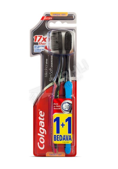 3 Adet Colgate Diş Fırçası Mikro Slim Soft Charcoal 1+1