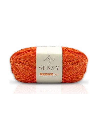 Sensy Velvet Slim El Örgü Kazak Ipi Bebek Battaniye Ipi Kadife Ip Amigurumi Ip Turuncu