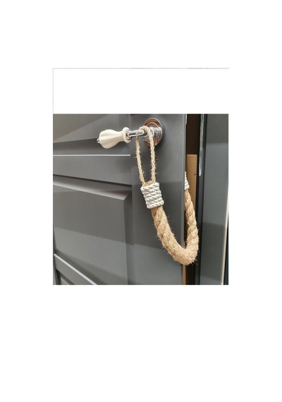Kapı Stopu - Otantik Beyaz Jüt Halat Kapı Stopu - Door Stopper