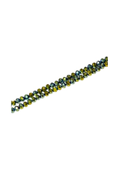 6 Mm Kaplama Yeşil Kristal Cam Boncuk 1 Dizi - 80-85 Adet