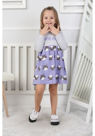 Kız Çocuk Elbise Cute Girl Lila