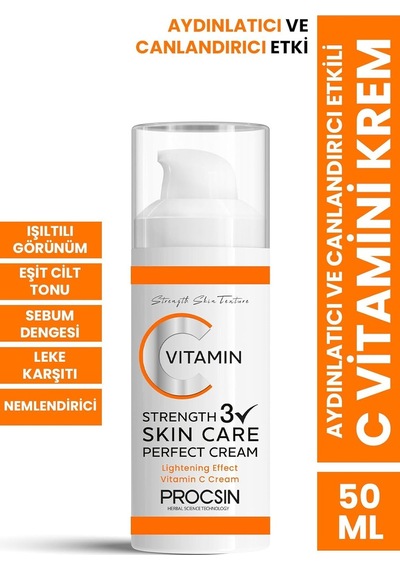 Aydınlatıcı Ve Canlandırıcı Etkili C Vitamini Krem 50 Ml