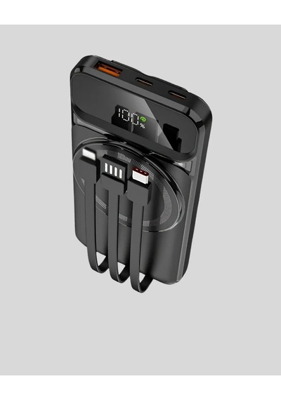 Kablosuz 10000 Mah Powerbank Antrasit Melanj