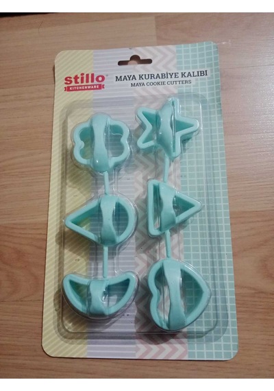 6lı Kurabiye Kalıbı Renkli Şekilli 6 Farklı Kurabiye Kalıbı Plastik Diğer