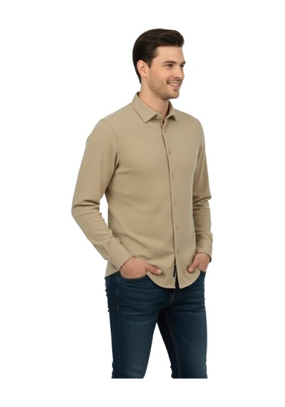 Advante Erkek Kışlık Silim Fit Kaşkorse Dokuma Gömlek Bgl-st04935 Taş