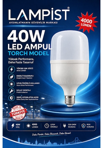 Vip Aydınlatma / Lampist 40w Torch Led Ampul 1