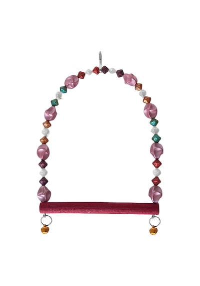 Markapet Boncuklu Ve Tünekli Kuş Salıncağı 10 Cm-14 Cm Bordo