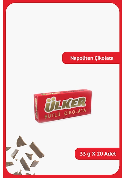 Ülker Napoliten Sütlü Çikolata 20 x 33 G